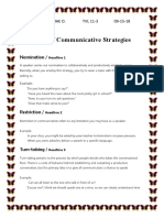 Types of Communicative Strategies