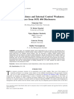 Board Independence and Internal Control Weakness: Evidence From SOX 404 Disclosures