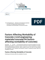 Factors Affecting Workability of Concrete