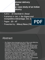 Improving Customer Delivery Commitments The Six Sigma Way: Case Study of An Indian Small Scale Industry