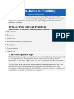 Types of Pipe Joints in Plumbing