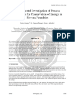 Experimental Investigation of Process Parameters For Conservation of Energy in Ferrous Foundries