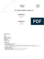 Emergency Room Nursing Care Plan: Saint Louis University Baguio City School of Nursing S.Y. 2019-2020