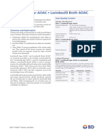 Lactobacilli Agar AOAC - Lactobacilli Broth AOAC: Intended Use User Quality Control