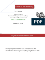 Part I ! Introduction To Perl Scripting: Dr. K. Najeeb