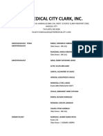 The Medical City Clark List of Doctors May 2019