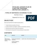 Sample Detailed Lesson Plan in English For Teaching Demonstration