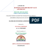 A Study On Customers Perception Towards The Pricing and Brand Value With Reference To Spencer's Retail, Kakinada