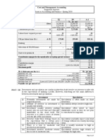 Cost and Management Accounting: Given