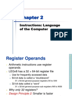 Instructions: Language of The Computer: Omputer Rganization and Esign