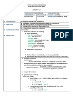 Teacher: Major Subject: School: Learning Area: Code: Grade Level: Learning Competency: Quarter: Teaching Dates