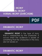 Dramatic Irony Situational Irony Verbal Irony (Sarcasm)