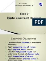 Topic 9 Capital Investment Decisions