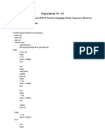 Experiment No - 14: Objective - To Implement 11011 Nonoverlapping Mealy Sequence Detector