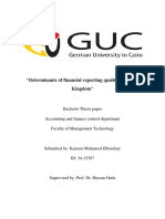 Determinants of Financial Reporting Quality in United Kingdom