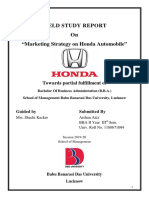 Field Study Report On "Marketing Strategy On Honda Automobile"