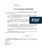 Affidavit of Transferee