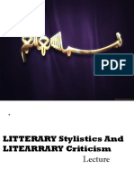 Lecture 1st Literary Stylistics and Criticism