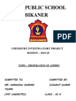 Army Public School Bikaner: Chemistry Investigatory Project SESSION - 2019-20