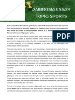 Ambrosia Essay: Topic: Sports