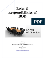 Roles & Responsibilities of BOD: Amritsar Branch of NIRC of ICAI