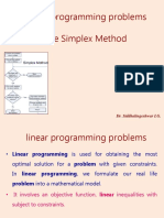 Linear Programming Problems The Simplex Method: Dr. Siddhalingeshwar I.G