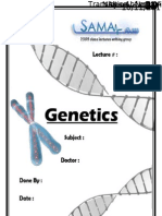 Genetics, Lecture 13 (LEcture Notes)