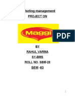 Marketing Management: Project On