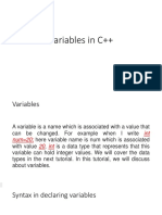 Variables in C++