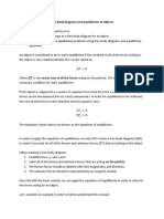 Free Body Diagrams and Equilibrium of Objects