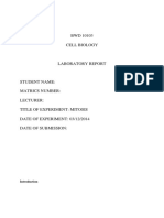 Lab Report Cell Bio Mitosis