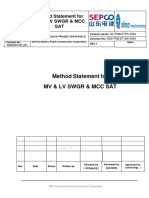 MV & LV SWGR, METHOD STATEMENT