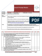 Portable Electrical Equipment Prompt Sheet