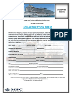 Mediterranean Shipping Company Job Application Interview Form PDF