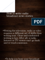 How To Write Radio Broadcast News Stories