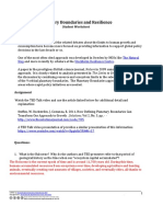 Student Worksheet - Planetary Boundaries and Resilience 1