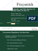 Fitzpatrick - Exclusivity and FDA Barriers To Market Entry in The US