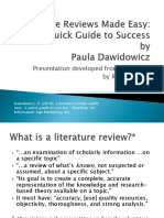 Literature Reviews Made Easy