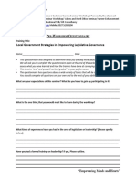 Pre and Post Training Evaluation