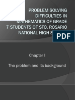 Problem Solving Difficulties in Mathematics of Grade 07 Students of Sto. Rosario National High School