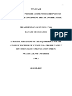 Factors That Promote Community Development in Anaocha Local Government Area of Anambra State.