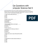 Excel MCQs Questions With Answer