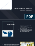 Behavioral Ethics - Sonal Swaroop