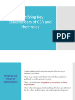 Identifying Key Stakeholders of CSR and Their Roles