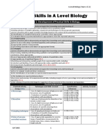 OCR Practical Skills A Level Biology Checklist 2015