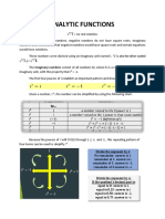 COMPLEX ANALYTIC FUNCTIONS Hand Out