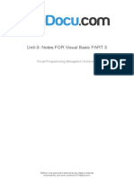 Unit 3 Notes For Visual Basic Part 3 PDF