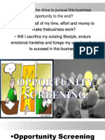 Opportunity Screening