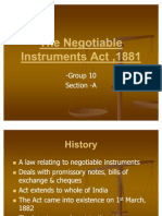 The Negotiable Instruments Act 1881