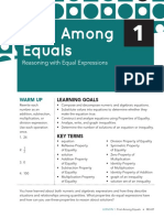 Lesson 1 First Among Equals Equations Unit